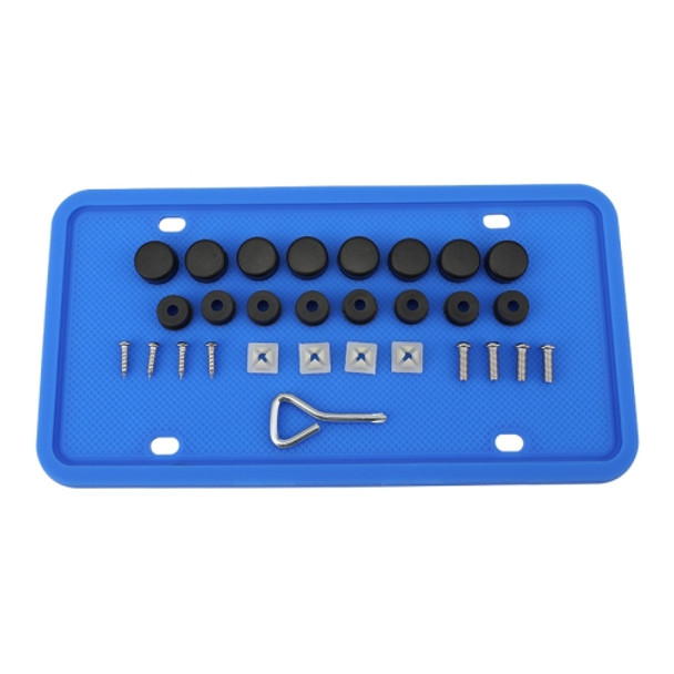 2 Sets Waterproof Rustproof Non-damaging Car Paint Silicone License Plate Frame, Specification: Blue