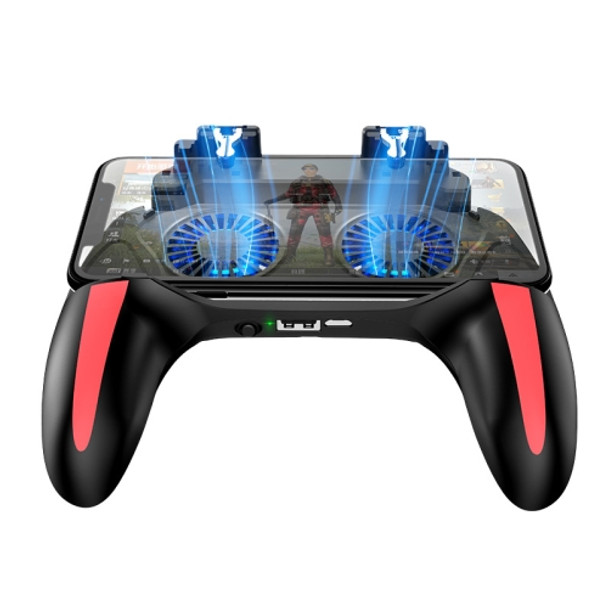 H10 3 in 1 Plug-in Type Dual Fan Cooling Gamepad Game Auxiliary Button Grip with Stand