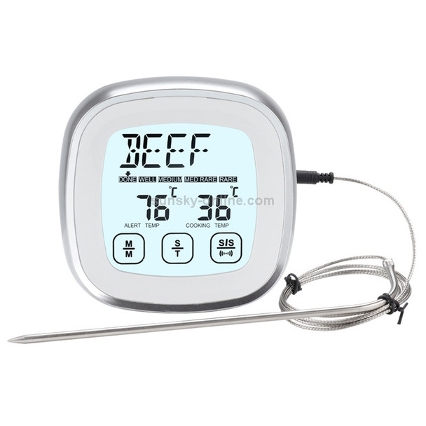 TS-BN53-A Digital Kitchen Food Cooking BBQ Wireless Touch Screen Thermometer with Timer & Alarm