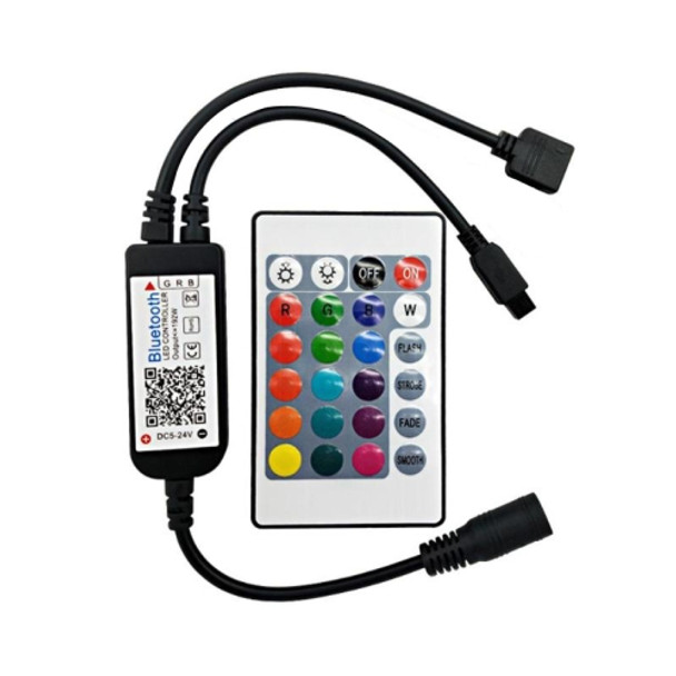 Bluetooth LED RGB Controller with 24 Keys Infrared Controller for 5630 5050 3528 2835 LED Strip, DC 5-24V