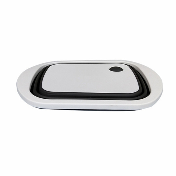 2 PCS Multifunctional Folding Cutting Board Travel Portable Basin Drain Basket(Coffee White)