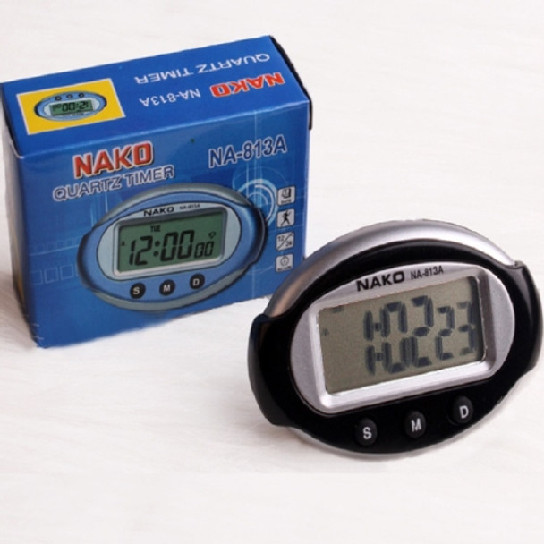 2 PCS Portable Car Electronic Clock Test Sports Clock Small Alarm Clock Stopwatch(Oval)
