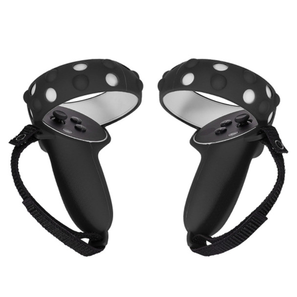 2 Sets GS092 Handle Controller Silicone Protective Cover Anti-Fall And Anti-Lost All-Inclusive Cover For Oculus Quest 2(Black)