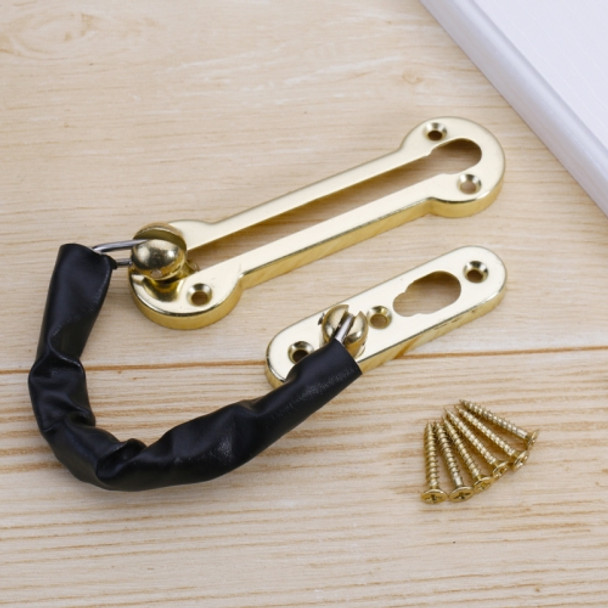 2 PCS Thickened Anti-Theft Chain Stainless Steel Door Bolts Hotel Room Door Chain Buckle Door Chain, Specification: Large (Gold)