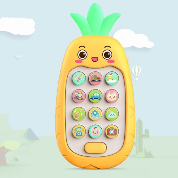 2 PCS Baby Early Education Chinese-English Bilingual Multifunctional Telephone Toy, Colour: Yellow Pineapple