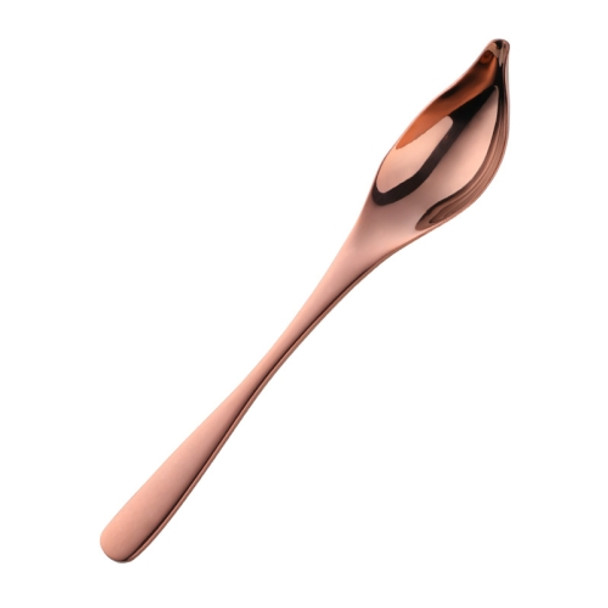 Household Kitchen Stainless Steel Seasoning Spoon 304 Thickened Tip Oil Spoon Mounting Spoon,Color:  Rose Gold