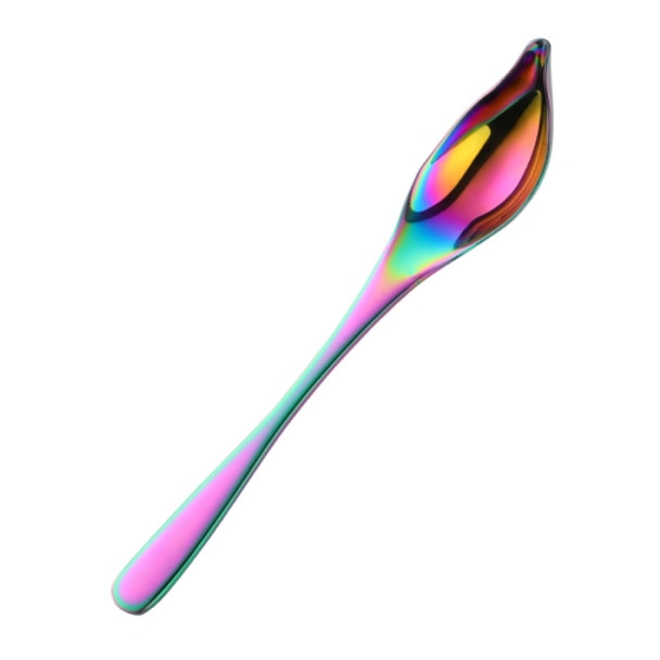 Household Kitchen Stainless Steel Seasoning Spoon 304 Thickened Tip Oil Spoon Mounting Spoon,Color: Colorful