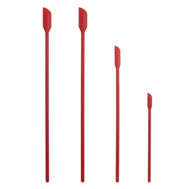 2 Sets 4 in 1 Silicone Mini-Pointed Scraper Lengthening Cosmetic Bottle Scraper Jam Spatula Set(Red)