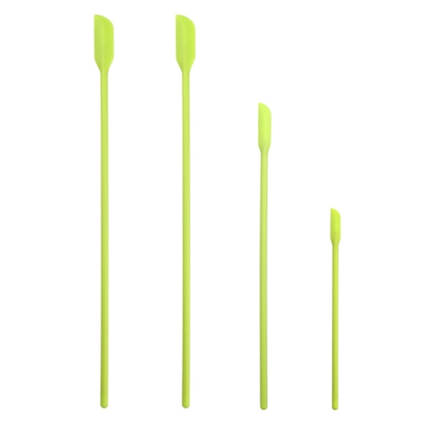 2 Sets 4 in 1 Silicone Mini-Pointed Scraper Lengthening Cosmetic Bottle Scraper Jam Spatula Set(Green)