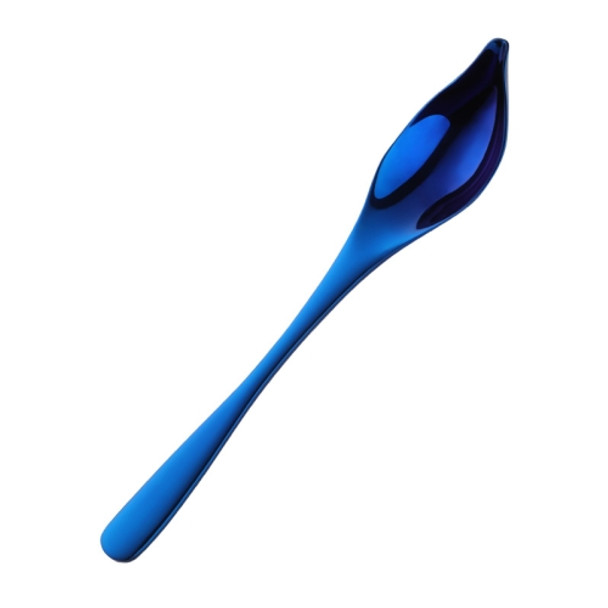 Household Kitchen Stainless Steel Seasoning Spoon 304 Thickened Tip Oil Spoon Mounting Spoon,Color:  Blue