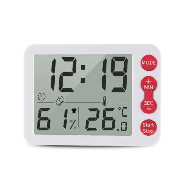 TS-9606-WR Large Screen Alarm Timer Temperature Humidity Meter(White Red)(Red + White)
