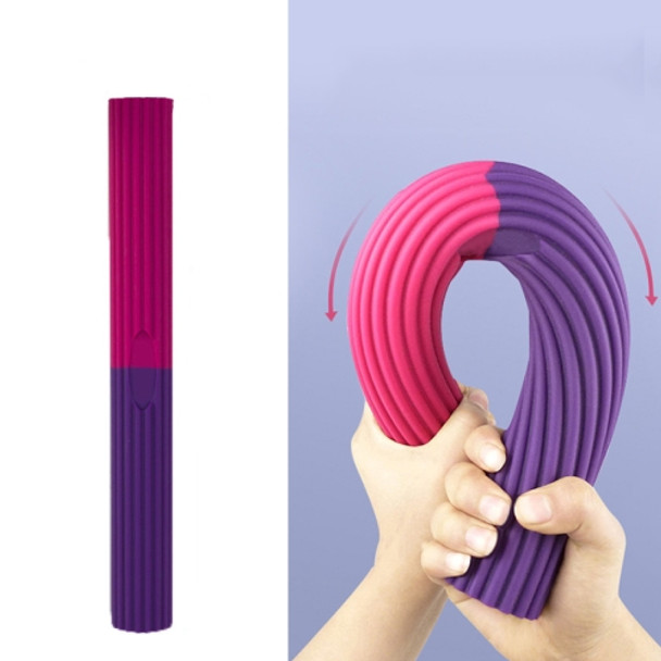 Silicone Multifunctional Fitness Bar Rehabilitation Training Arm Strength Bar Wrist Strength Forging Resistance Bar(Purple + Rose )