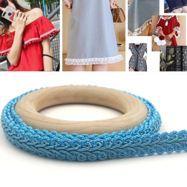 WG000312 Polyester Silk Centipede Shape Lace Belt DIY Clothing Accessories, Length: 25m, Width: 1.2cm(Sky Blue)