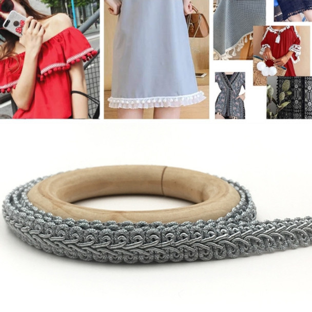 WG000312 Polyester Silk Centipede Shape Lace Belt DIY Clothing Accessories, Length: 25m, Width: 1.2cm(Grey)