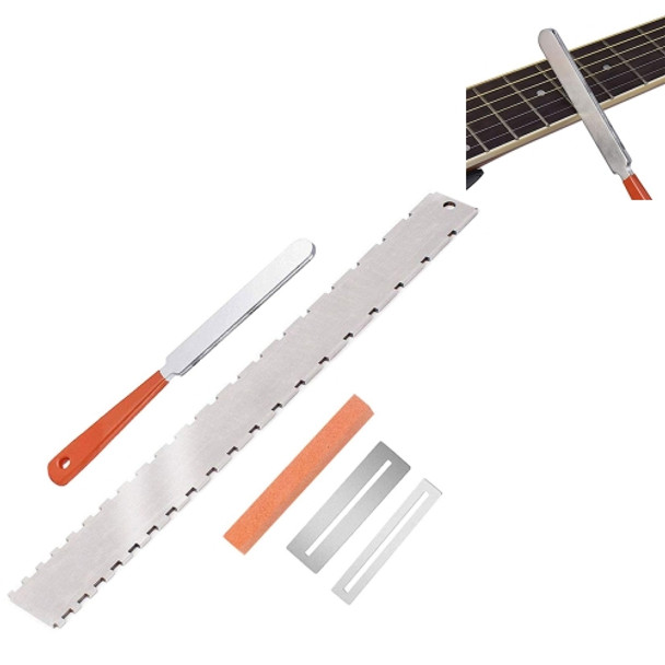 Guitar Neck Measuring Ruler Guitar Sharpening File Guitar Neck Notch Ruler Fret Polishing Pad