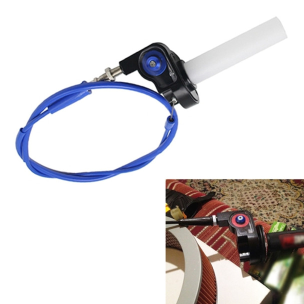 Off-road Motorcycle Modified 22mm Handle Throttle Clamp Hand Grip Big Torque Oil Visual Throttle Accelerator for with Cable(Blue with Blue Throttle Cable)