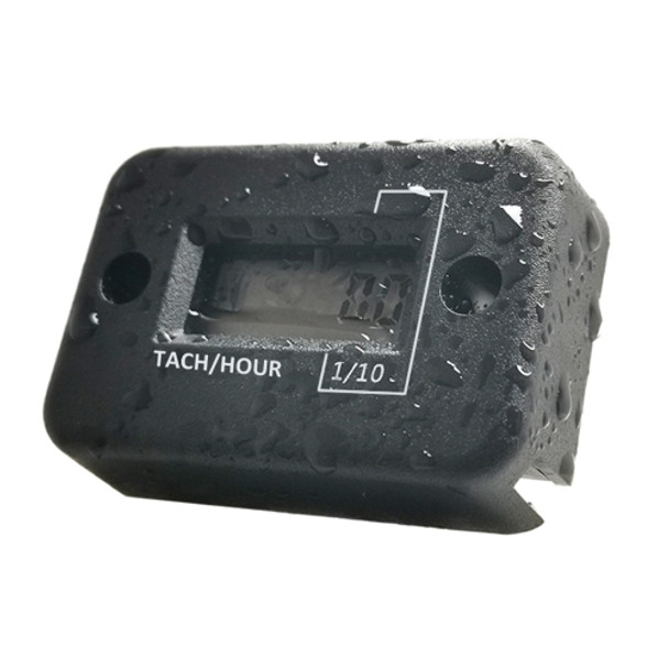 CS-1181A1 DJ-102 Motorcycle Motorboat ATV Petrol Engine Waterproof LCD Sensor Tachometer Hour Meter Timer(Black)