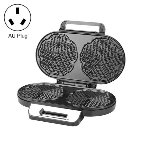 Household Waffle Maker Toaster Double Dish Heating Mini Breakfast Machine Sandwich Electric Cake Baking Machine, AU Plug