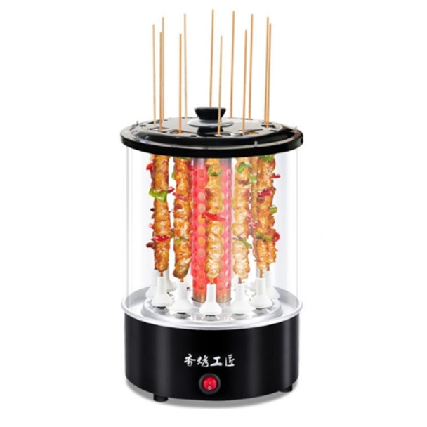 Household Electric Smokeless Automatic Vertical Rotary BBQ Machine, CN Plug (White)