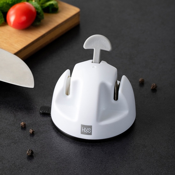 Original Xiaomi Youpin Huohou Kitchen Mini Double Wheel Knife Sharpener (White)