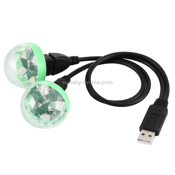 4W RGB 1 to 2 USB LED Crystal Magic Ball Stage Light