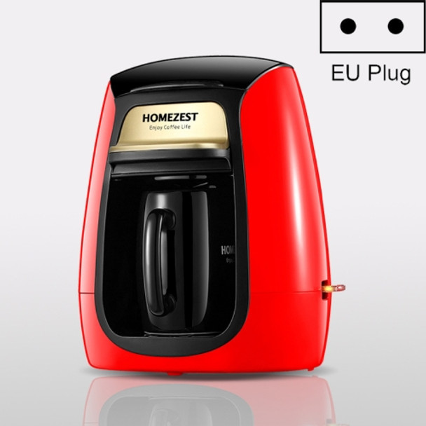 Homezest Household Mini Single Cup Coffee Pot Portable Ceramic Cup Automatic Coffee Machine, Style:EU Plug(Red)