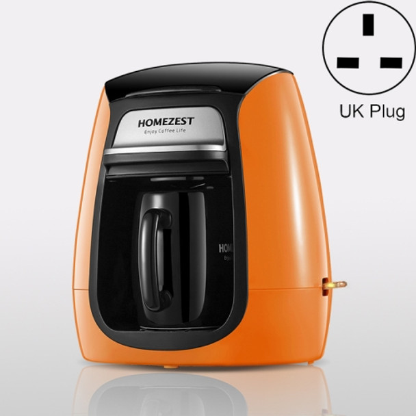 Homezest Household Mini Single Cup Coffee Pot Portable Ceramic Cup Automatic Coffee Machine, Style:UK Plug(Orange)