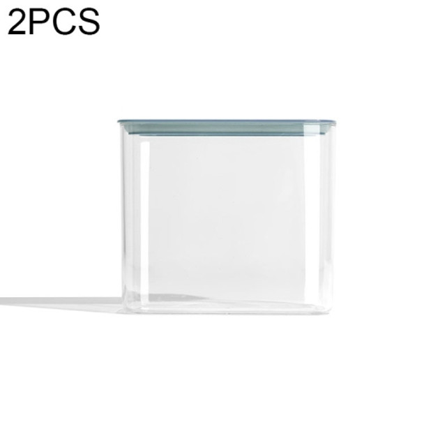 2 PCS Kitchen Transparent Sealed Cans with Lid Fresh-keeping Box, Size:Large(Jade Blue)