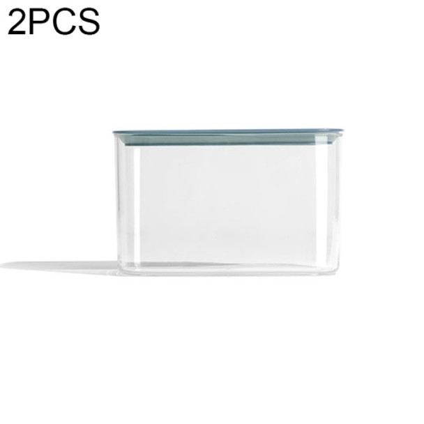 2 PCS Kitchen Transparent Sealed Cans with Lid Fresh-keeping Box, Size:Medium(Jade Blue)