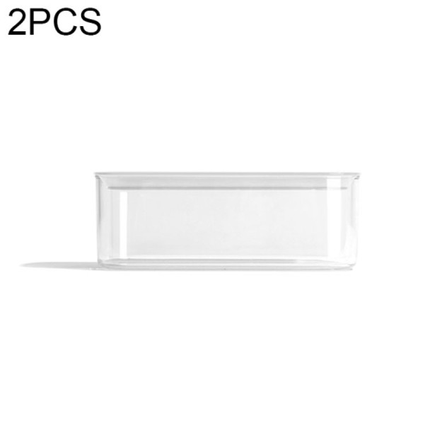 2 PCS Kitchen Transparent Sealed Cans with Lid Fresh-keeping Box, Size:Small(Beige)