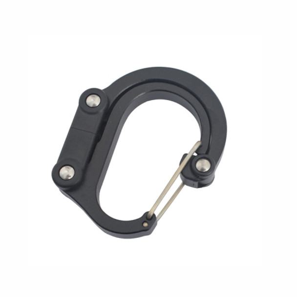 Multifunctional Carabiner Aluminum Alloy D-Type Outdoor Products Quick-Hanging Buckle(Black)