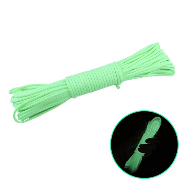 20m 9-Core Nylon+Polyester Full-light Outdoor Camping Tent Rescue Bundled Fluorescent Climbing Rope(Green)
