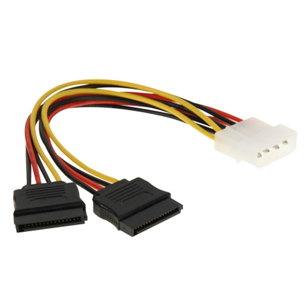 2 x 15 Pin to 4 Pin Serial SATA Power Adapter Cable, Core Material: Copper, Length: 18cm