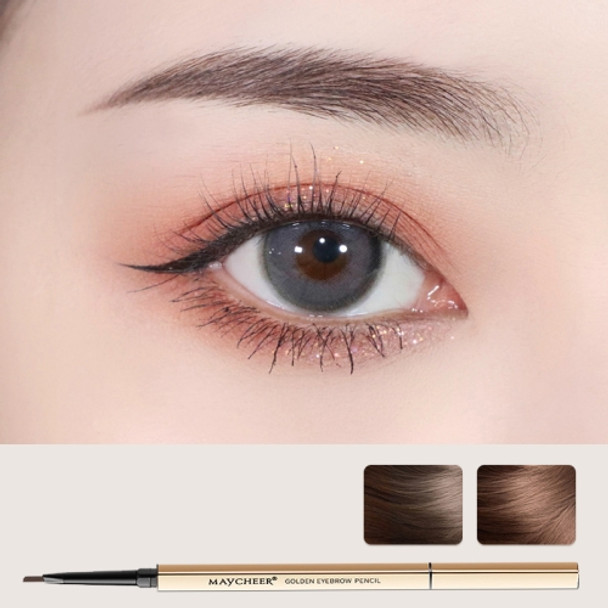 3 PCS MAYCHEER 3117 Small Gold Bars Double Eyebrow Pencil Thin Head Waterproof Non-bleeding Eyebrow Pencil(5 Moss Green)