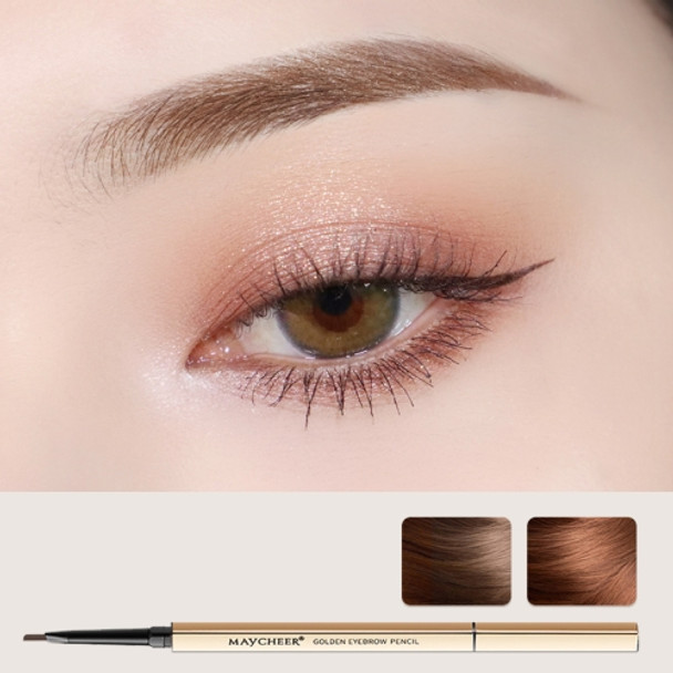 3 PCS MAYCHEER 3117 Small Gold Bars Double Eyebrow Pencil Thin Head Waterproof Non-bleeding Eyebrow Pencil(1 Deep Coffee Color)