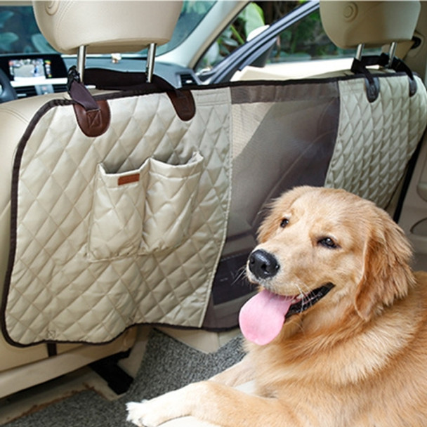 Deluxe Travel Pet Dog Car Seat Fence Safety Barrier Pet Fence Rear Row Seat Safety Isolation Net Protection, Size: 124 x 46 x 31cm(Beige)