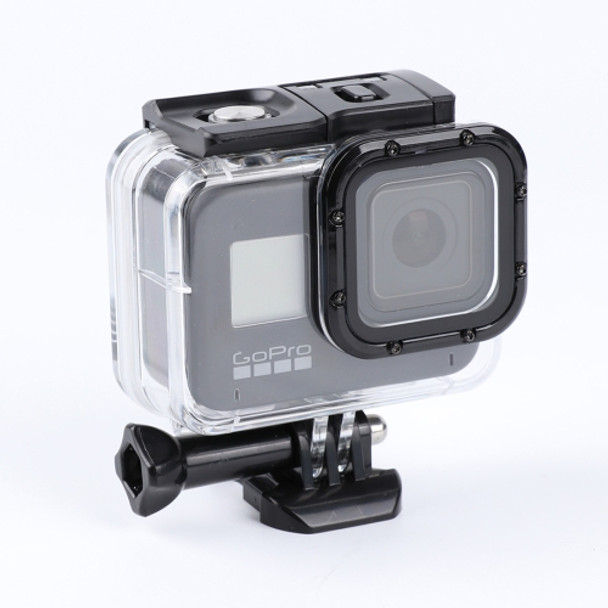 For GoPro HERO8 Black 45m Waterproof Housing Protective Case with Buckle Basic Mount & Screw (Transparent)