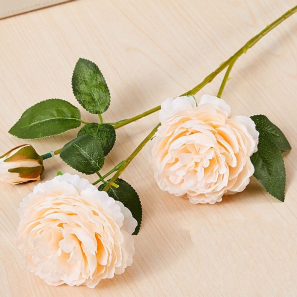 10 PCS JC0055 Continental Core Flower Beam Wedding Simulation Flower Home Artificial Silk Flower(Peony Champagne)