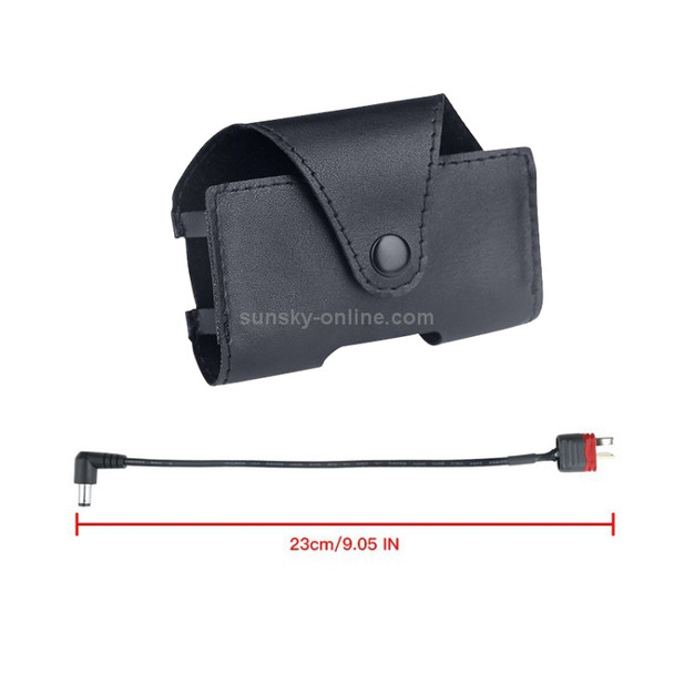 RCSTQ Anti Scratch PU Battery Storage Bag with T Male Cable for DJI FPV Goggles V2