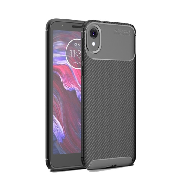 Beetle Series Carbon Fiber Texture Shockproof TPU Case for MOTO E6(Black)