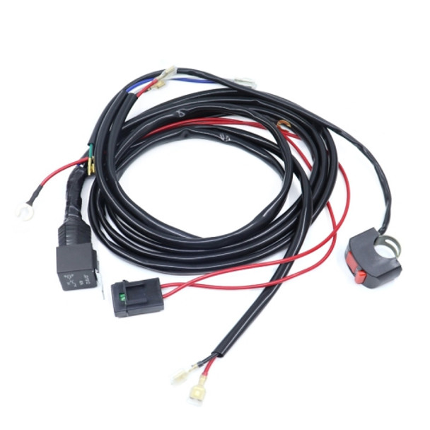 24V 2 in 1 Car / Motorcycle LED Spotlight Headlight Flashing Wiring Harness Cable