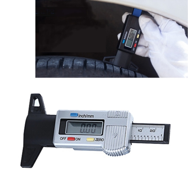 0-25mm Electronic Digital Tread Plan Refinding Rounds Refinding Outcome Exists Tread Tablets Type Gauge Depth Vernier Caliper Measuring Tools(Silver)