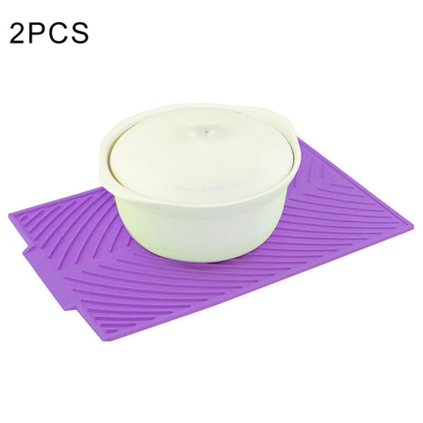 2 PCS Multi-function Silicone Foldable Water Filter Mat Drain Insulation Pad (Purple)