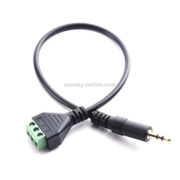 3.5mm 3 Pin Stereo Male to AV Screw Terminal Audio Jacks Terminal Male Lock Connector Cable, Length: 30cm