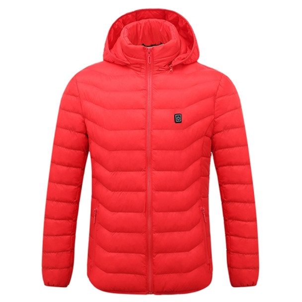 Winter Smart Electric Heating Hooded Jacket, Size:M(Red)