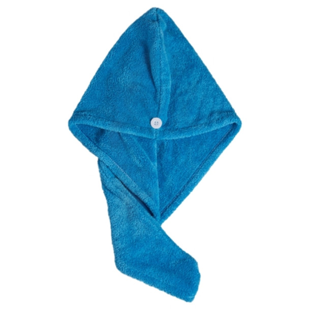 Super Absorbent Quick-drying Hair Hat Shower Cap Bath Towel for Lady, Size: 25 x 65cm(Blue)