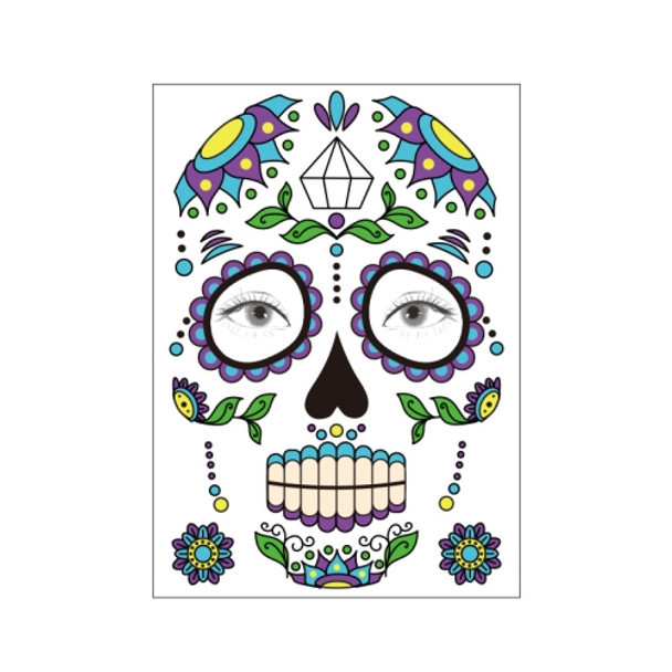 18 PCS Waterproof And Sweat Proof Of The Dead Masquerade Party Temporary Stickers Halloween Face Tattoo Stickers(SY-B126)