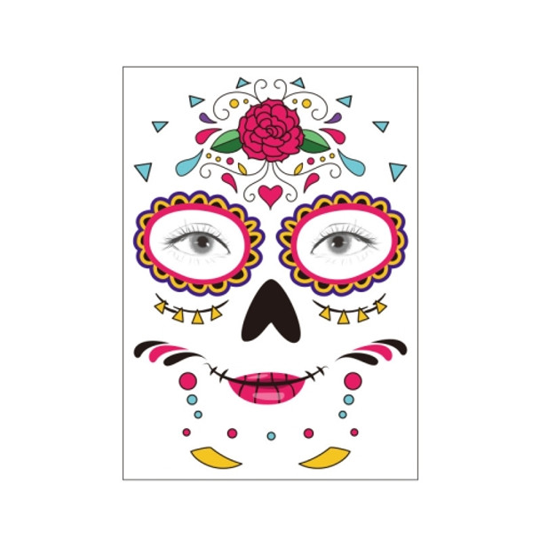 18 PCS Waterproof And Sweat Proof Of The Dead Masquerade Party Temporary Stickers Halloween Face Tattoo Stickers(SY-B131)