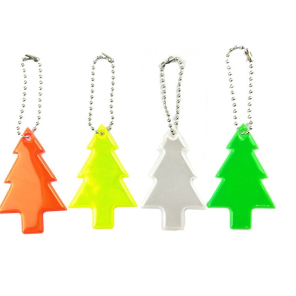 15 PCS Christmas Tree Style PVC Reflective Pendant Outdoor Night Traffic Safety Reflective Keychain Random Colour Delivery(6.5x4.5cm)