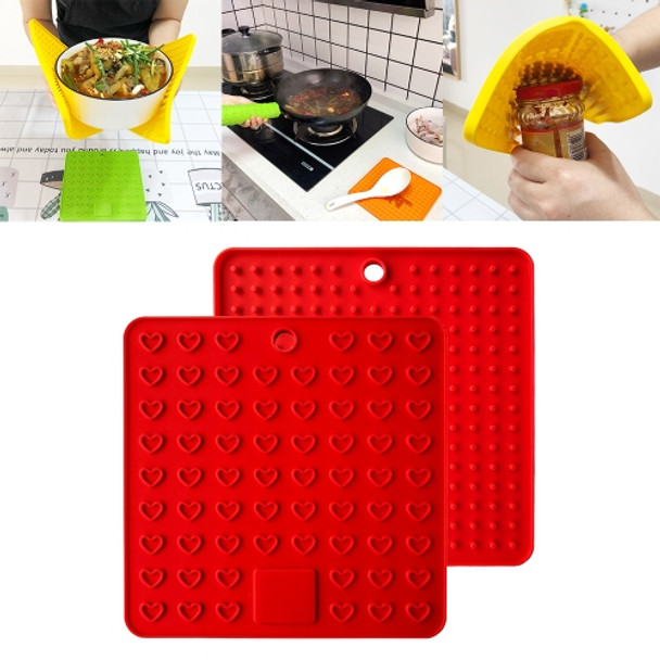 Silicone Multifunctional Anti-burning Insulation Mat Antifouling Drain Pad (Red)